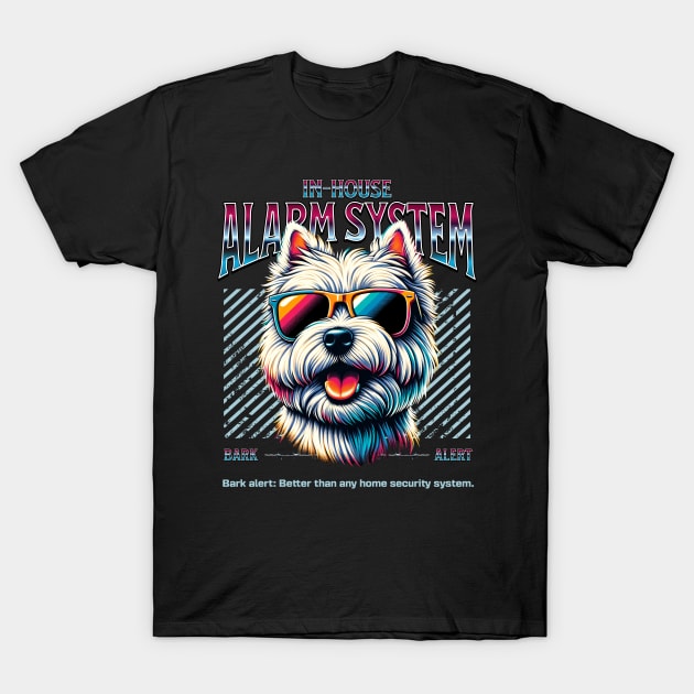 Bark Alert West Highland White Terrier T-Shirt by Miami Neon Designs